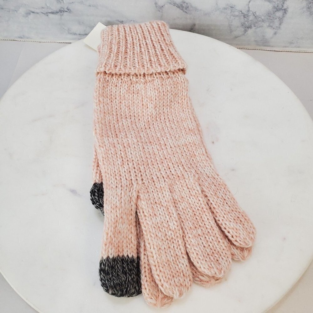 AEROPOSTALE Knit Tech Gloves Smartphone Compatible Pink Black NEW
